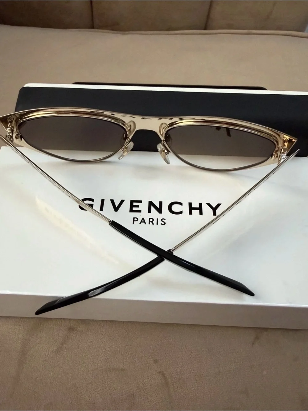 Givenchy Women's Brown Gradient Cat-Eye Sunglasses with Gold Accents